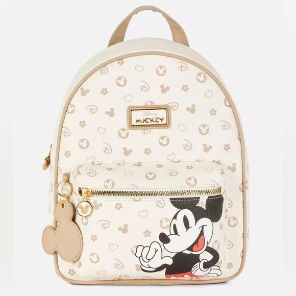 Disney | Bags | Disney Cream And Tan Mickey Mouse Backpack  display picture 3
